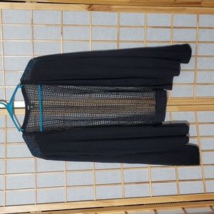 Black cardigan with lace back.  Size XL. Never worn.